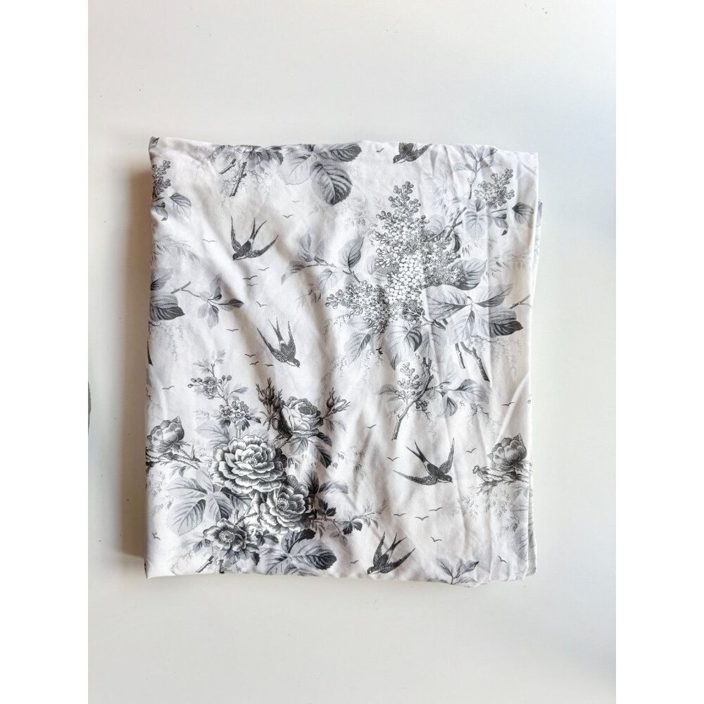 Vintage SPRINGMAID White Grey Toile de Jouy Polycotton Muslin Double Duvet Cover